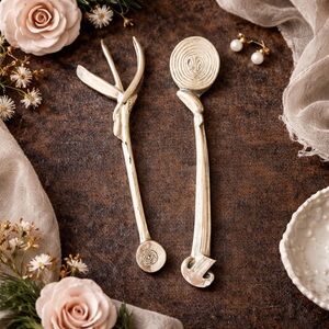 Mariposa Handcrafted Salad Serving Spoon Fork Utensil Set Vegetables VTG 1993